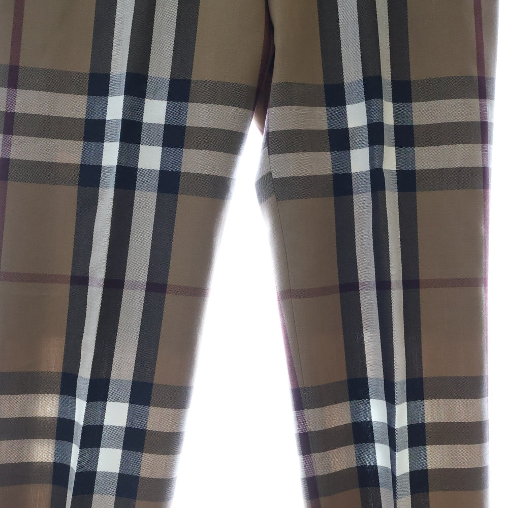 BURBERRY(バーバリー) ノバチェック ノータック スラックスパンツ ブラウン 4565217