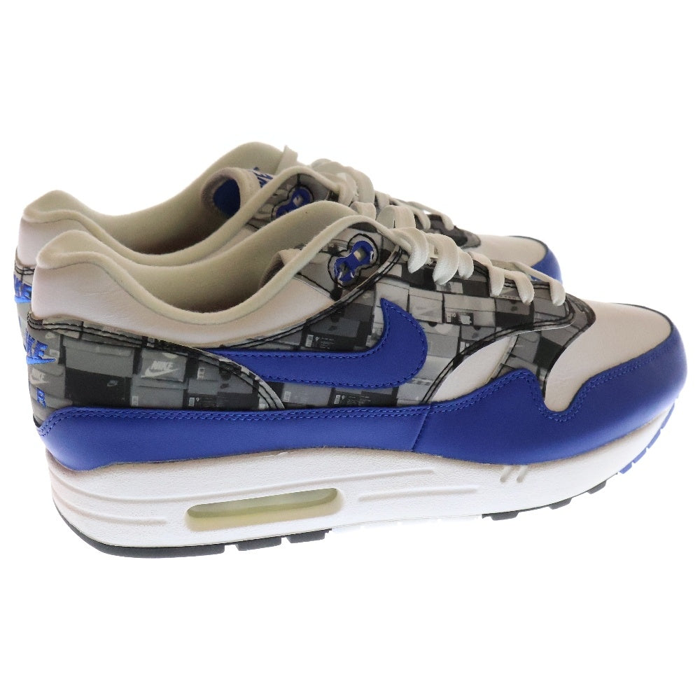 NIKE(ナイキ) ×atmos AIR MAX1 PRNT アトモス エアマックス1 プリント ローカットスニーカー ホワイト/ブルー US9.5/27.5cm AQ0927-100