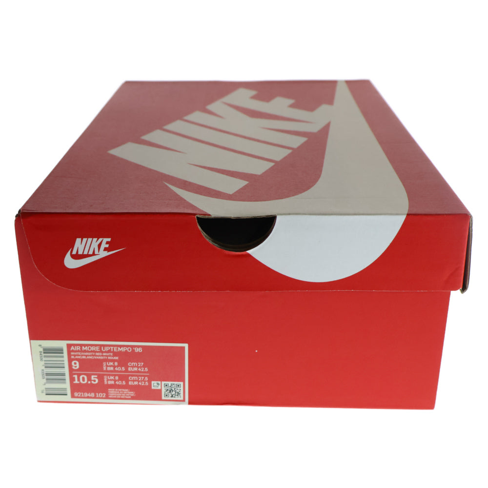 NIKE(ナイキ) AIR MORE UPTEMPO 96 エアモアアップテンポ ハイカットスニーカー ホワイト/レッド US9/27cm 921948-102