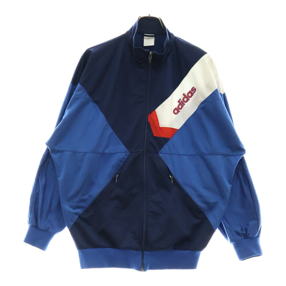 adidas(アディダス) 80S VINTAGE TRACK JACKET ヴィンテージ トリコロールラインロゴトラックジャケット ジップアップブルゾン ジャージ ネイビー