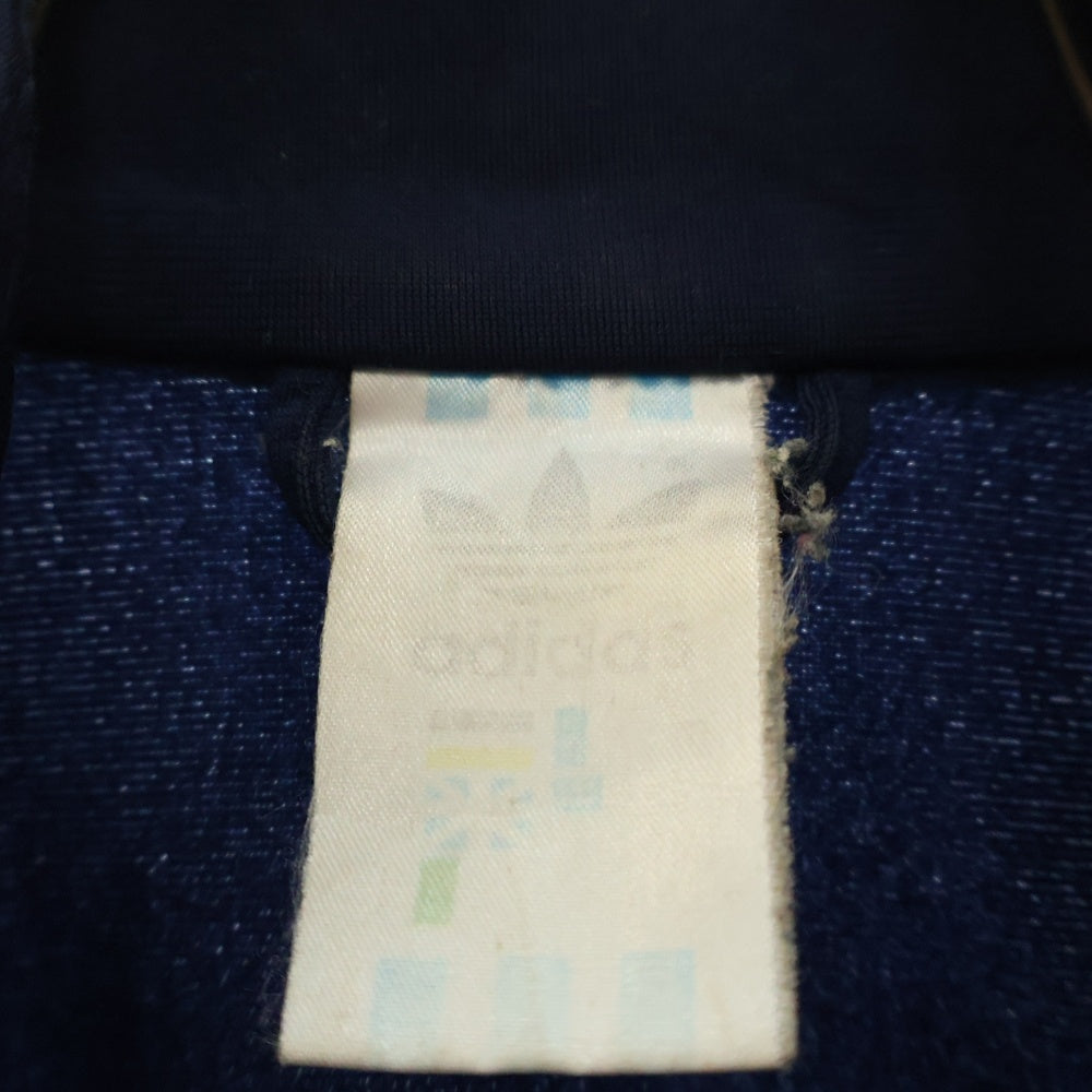 adidas(アディダス) 80S VINTAGE TRACK JACKET ヴィンテージ トリコロールラインロゴトラックジャケット ジップアップブルゾン ジャージ ネイビー