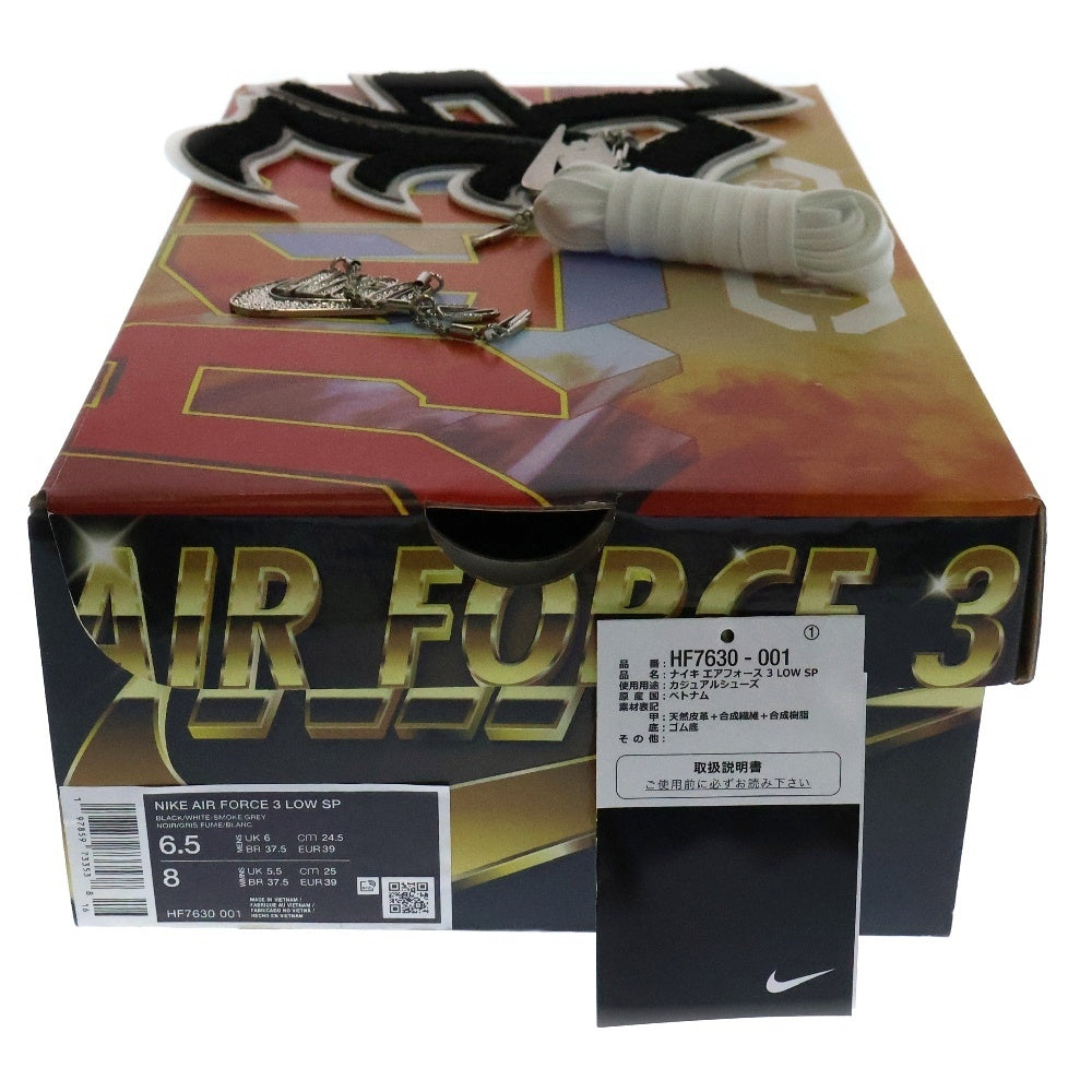 NIKE(ナイキ) ×NIGO AIR FORCE3 LOW ニゴー エアフォース3 ローカットスニーカー レディース ブラック/ホワイト US6.5/24.5cm HF7630-001