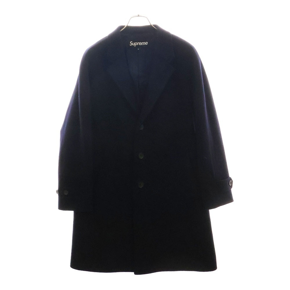 SUPREME(シュプリーム) 15AW ×LOLO PIANA Wool Overcoat ロロピアーナ ウールオーバーコート ネイビー