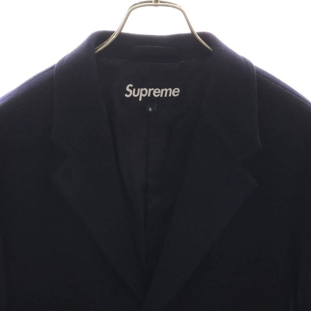 SUPREME(シュプリーム) 15AW ×LOLO PIANA Wool Overcoat ロロピアーナ ウールオーバーコート ネイビー