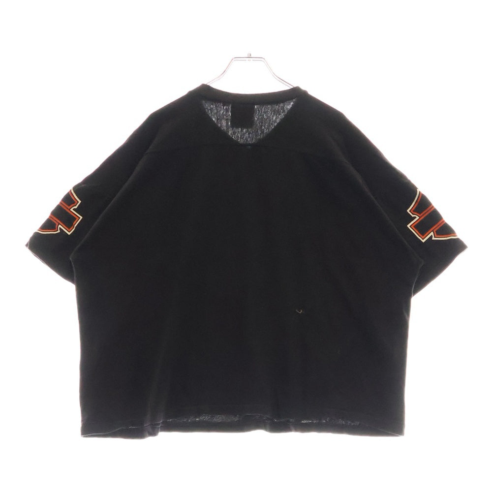 VINTAGE(ヴィンテージ) 90s HARLEY-DAVIDSON ハーレーダビッドソン ロゴプリント フットボール 半袖Tシャツ カットソー ブラック