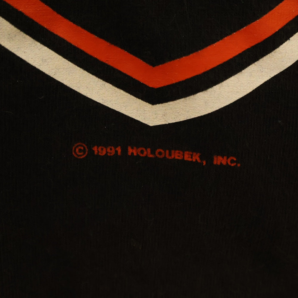 VINTAGE(ヴィンテージ) 90s HARLEY-DAVIDSON ハーレーダビッドソン ロゴプリント フットボール 半袖Tシャツ カットソー ブラック