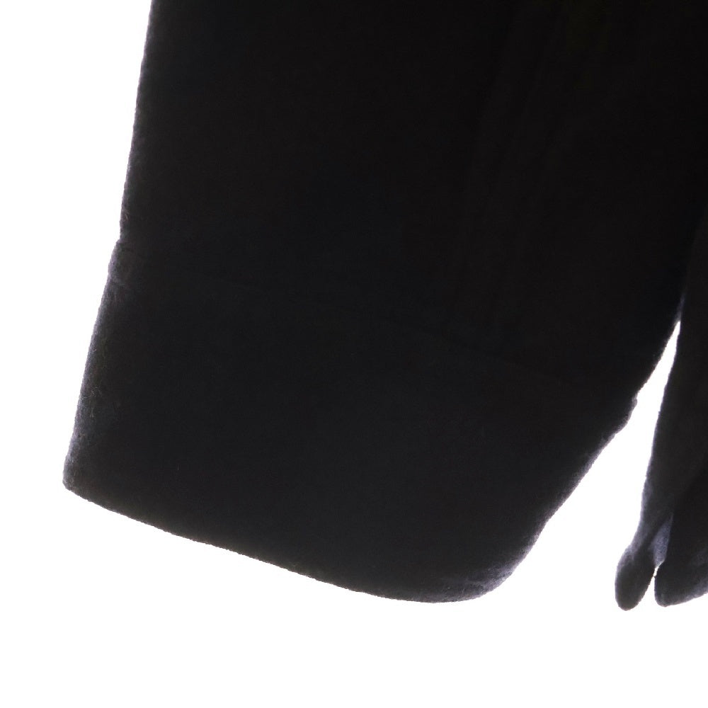 Yohji Yamamoto POUR HOMME(ヨウジヤマモト プールオム) 00AW ナイロン混 ウール ロングスリーブ 長袖 袖口ジップ フランネルシャツ ネイビー HT-B19-110
