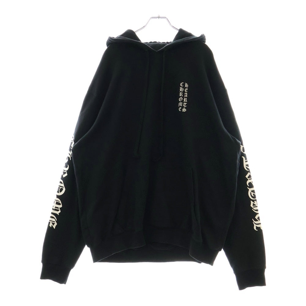 CHROME HEARTS(クロムハーツ) VERTICAL ARM LOGO HOODIE バーティカル アーム ロゴ フーディ プルオーバーパーカー ブラック