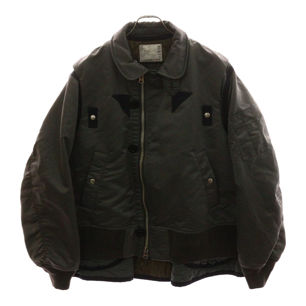 Sacai(サカイ) 22AW ナイロンツイルミックスブルゾン フライトジャケット グレー 22-02824M