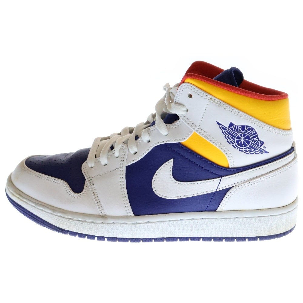 NIKE(ナイキ) AIR JORDAN 1 MID WHITE NAVY YELLOW エアジョーダン1 ミッドカットスニーカー マルチ US9/27cm 554724-131