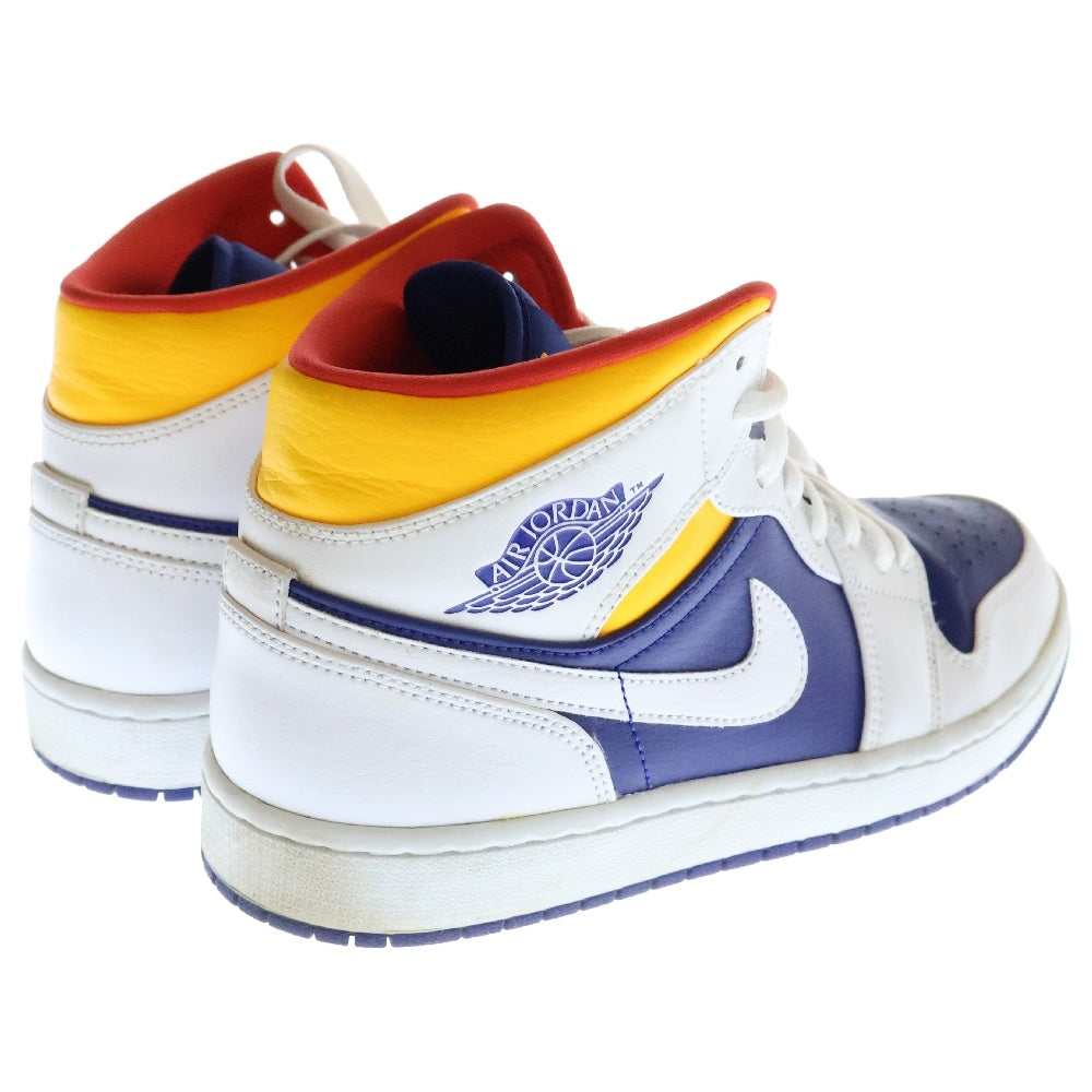 NIKE(ナイキ) AIR JORDAN 1 MID WHITE NAVY YELLOW エアジョーダン1 ミッドカットスニーカー マルチ US9/27cm 554724-131