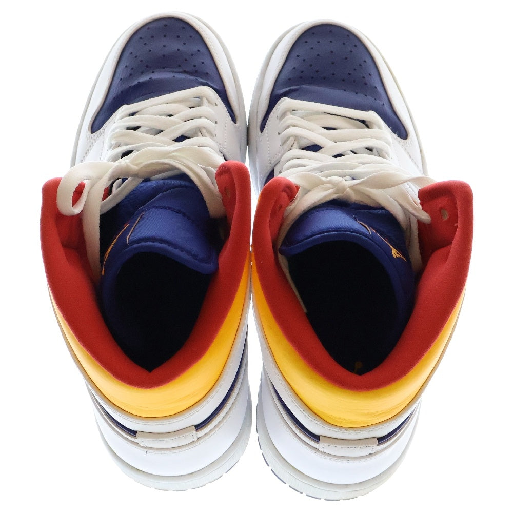 NIKE(ナイキ) AIR JORDAN 1 MID WHITE NAVY YELLOW エアジョーダン1 ミッドカットスニーカー マルチ US9/27cm 554724-131