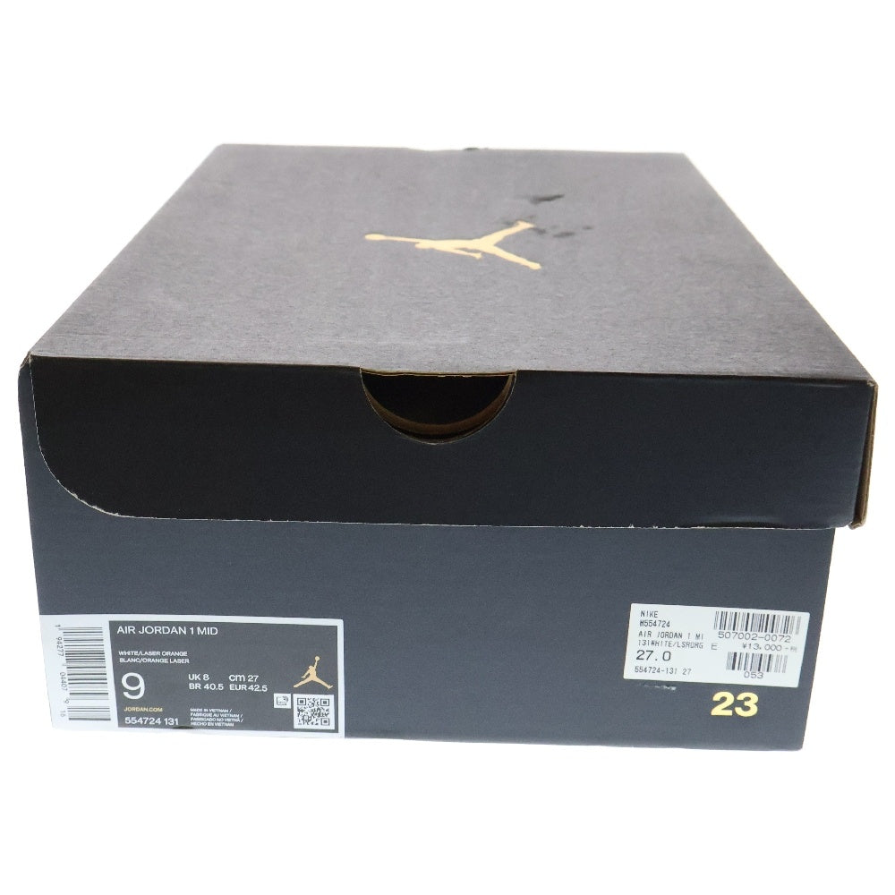 NIKE(ナイキ) AIR JORDAN 1 MID WHITE NAVY YELLOW エアジョーダン1 ミッドカットスニーカー マルチ US9/27cm 554724-131
