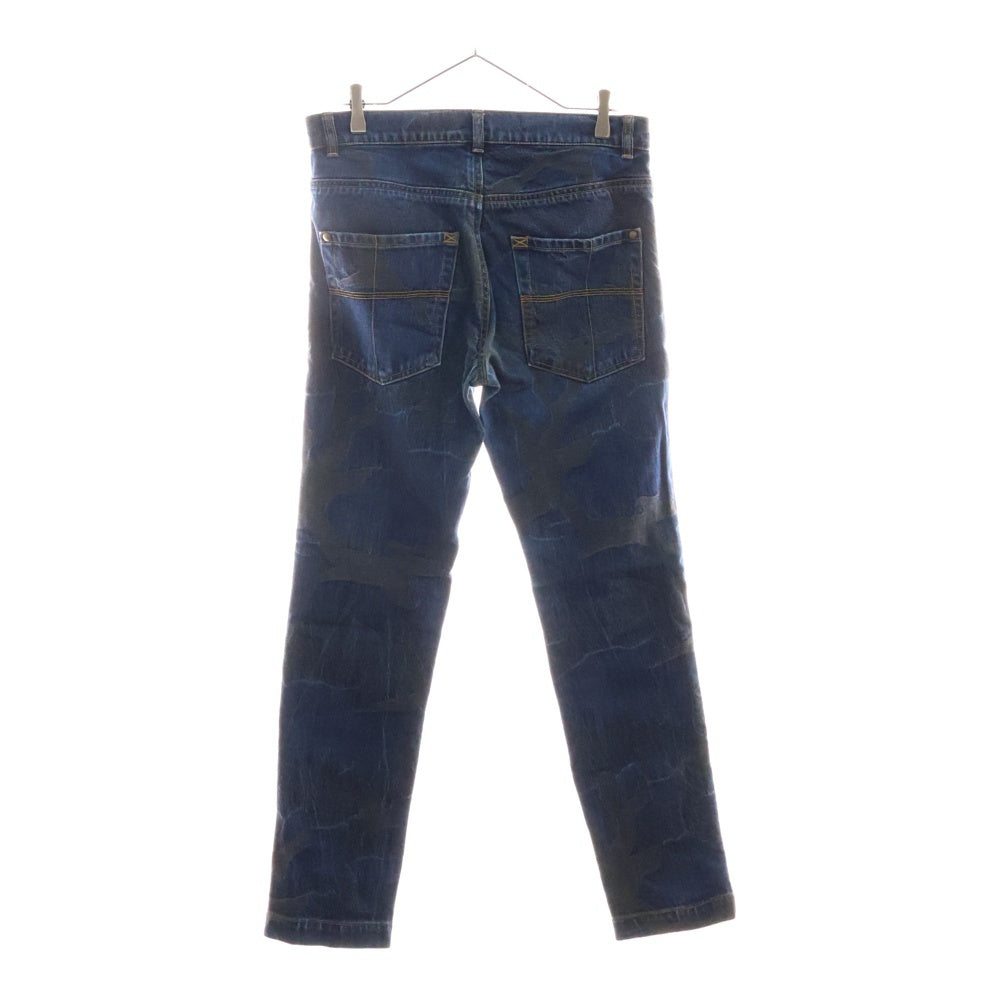 1piu1uguale3(ウノピゥウノウグァーレトレ) ORIGINAL BIG CAMO STRETCH DENIM TWIGGY PANTS オリジナル ビッグカモ ストレッチ デニムパンツ インディゴ MRP062