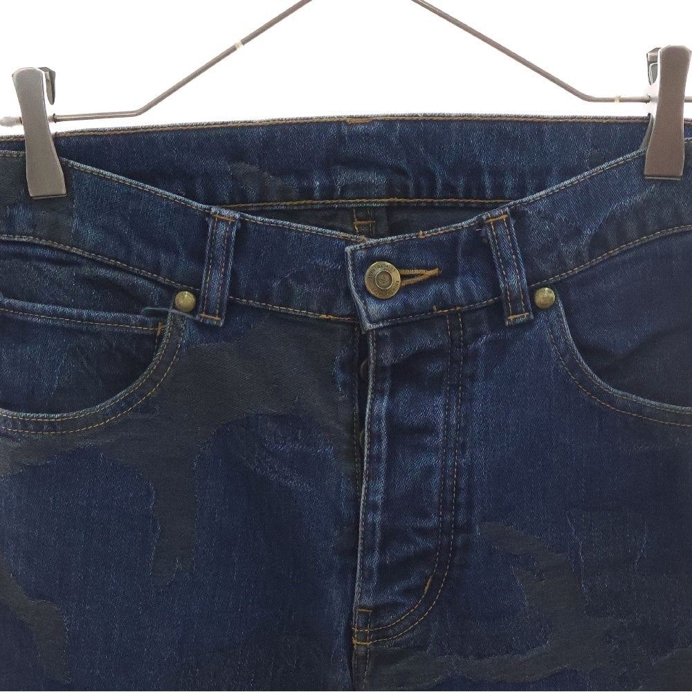 1piu1uguale3(ウノピゥウノウグァーレトレ) ORIGINAL BIG CAMO STRETCH DENIM TWIGGY PANTS オリジナル ビッグカモ ストレッチ デニムパンツ インディゴ MRP062