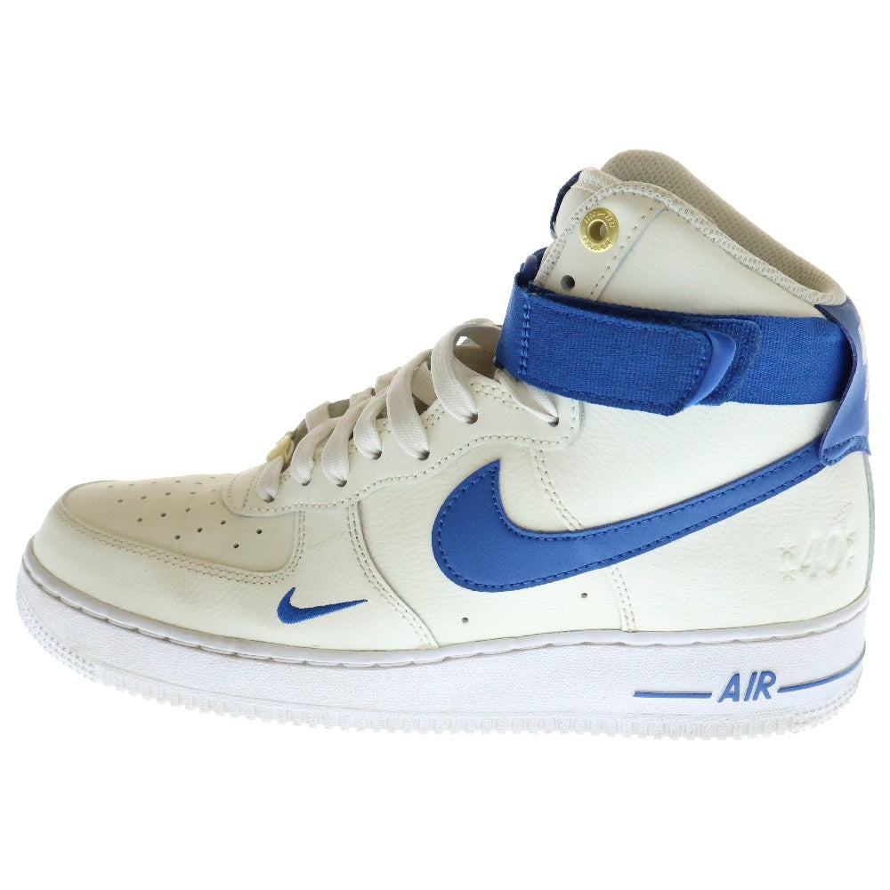 NIKE(ナイキ) WMNS AIR FORCE1 HIGH 40TH ANNIVERSARY ウィメンズ エアフォース1 40周年 ハイカットスニーカー ホワイト/ブルー US9.5/27.5cm DQ7584-100