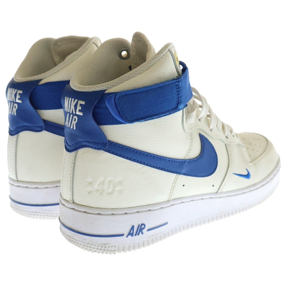 NIKE(ナイキ) WMNS AIR FORCE1 HIGH 40TH ANNIVERSARY ウィメンズ エアフォース1 40周年 ハイカットスニーカー ホワイト/ブルー US9.5/27.5cm DQ7584-100