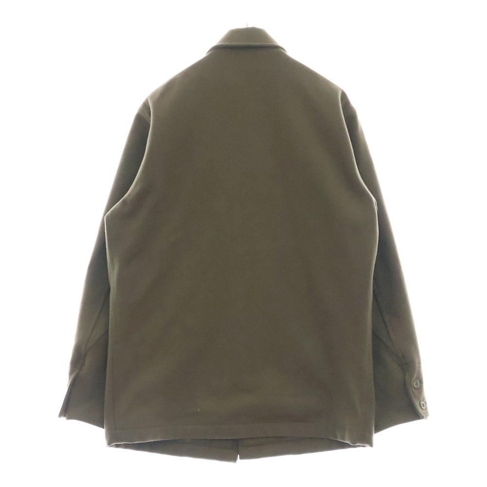 HYSTERIC GLAMOUR(ヒステリックグラマー) ヘビーウール ロゴエンブロイダリー ボタンダウン コート カーキ