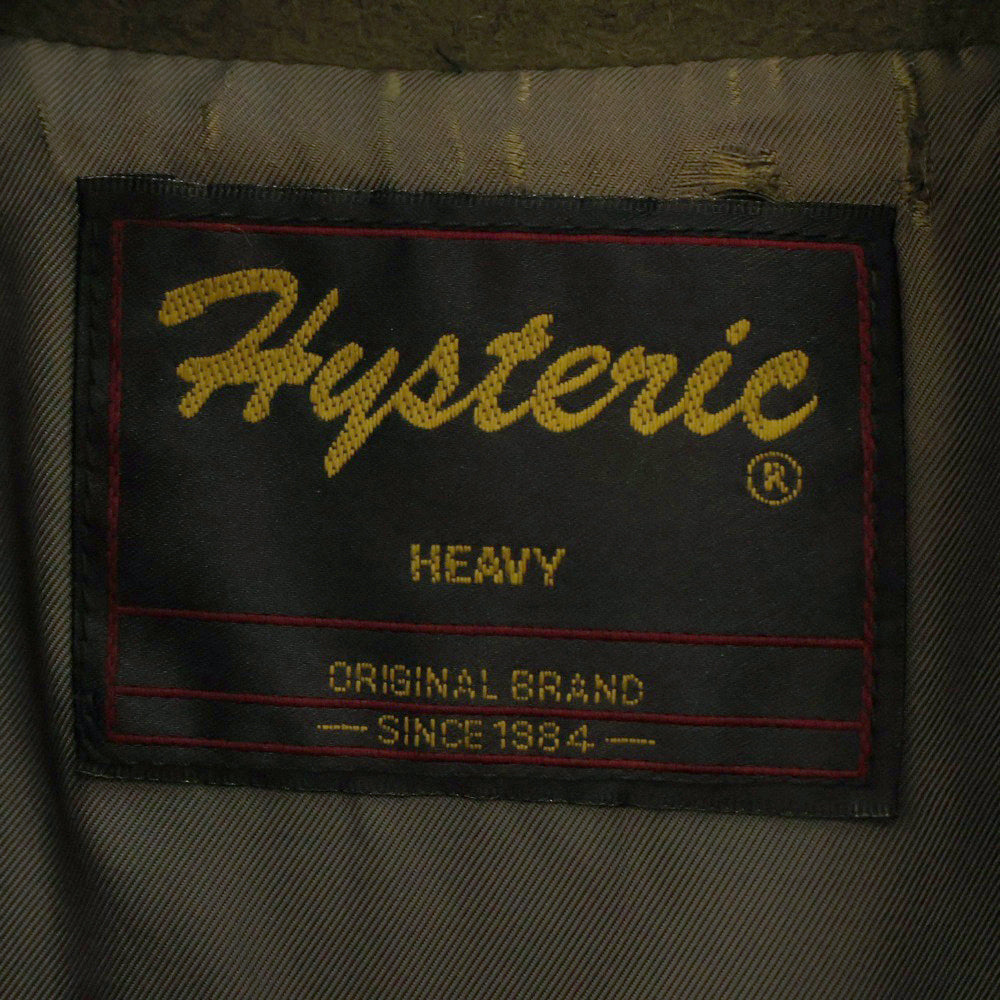 HYSTERIC GLAMOUR(ヒステリックグラマー) ヘビーウール ロゴエンブロイダリー ボタンダウン コート カーキ