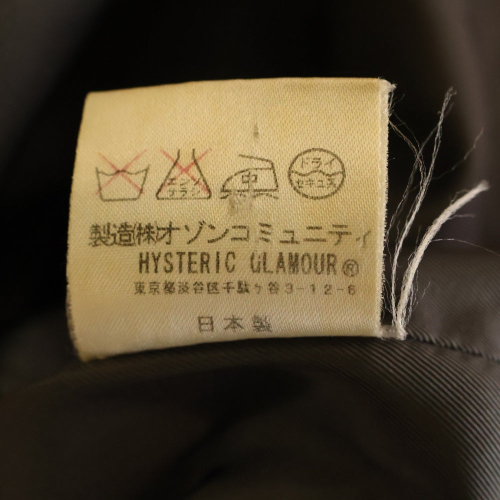 HYSTERIC GLAMOUR(ヒステリックグラマー) ヘビーウール ロゴエンブロイダリー ボタンダウン コート カーキ