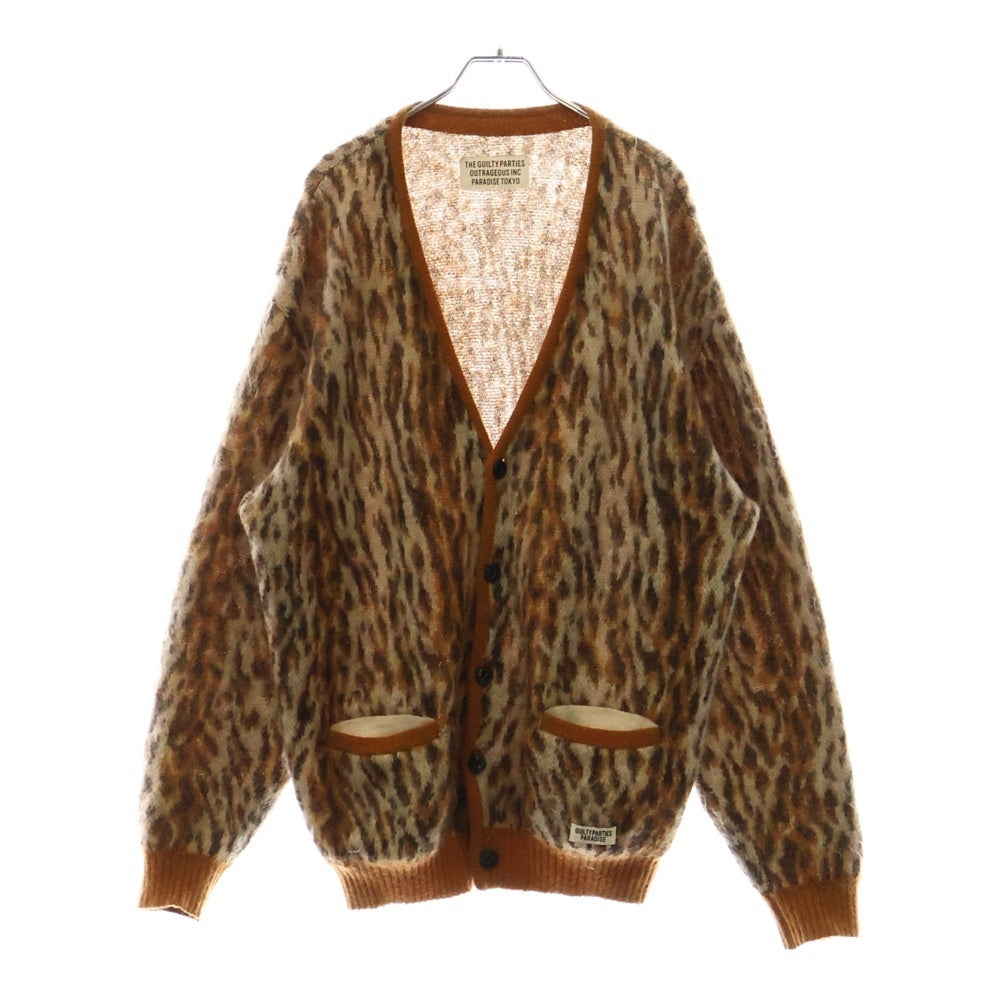 WACKO MARIA(ワコマリア) 22AW LEOPARD MOHAIR CARDIGAN TYPE-2 レオパード総柄 モヘヤ混 ニット カーディガン ブラウン 22FW-WMK-KN13