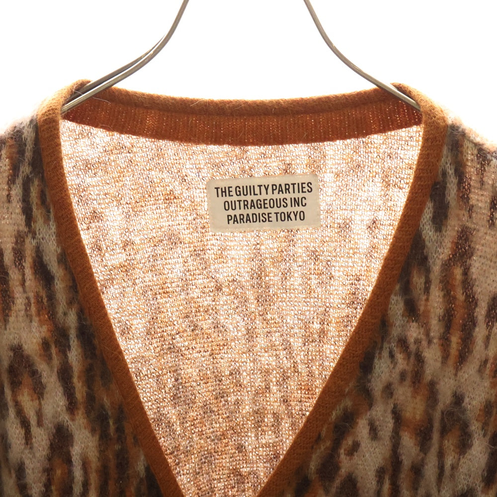 WACKO MARIA(ワコマリア) 22AW LEOPARD MOHAIR CARDIGAN TYPE-2 レオパード総柄 モヘヤ混 ニット カーディガン ブラウン 22FW-WMK-KN13
