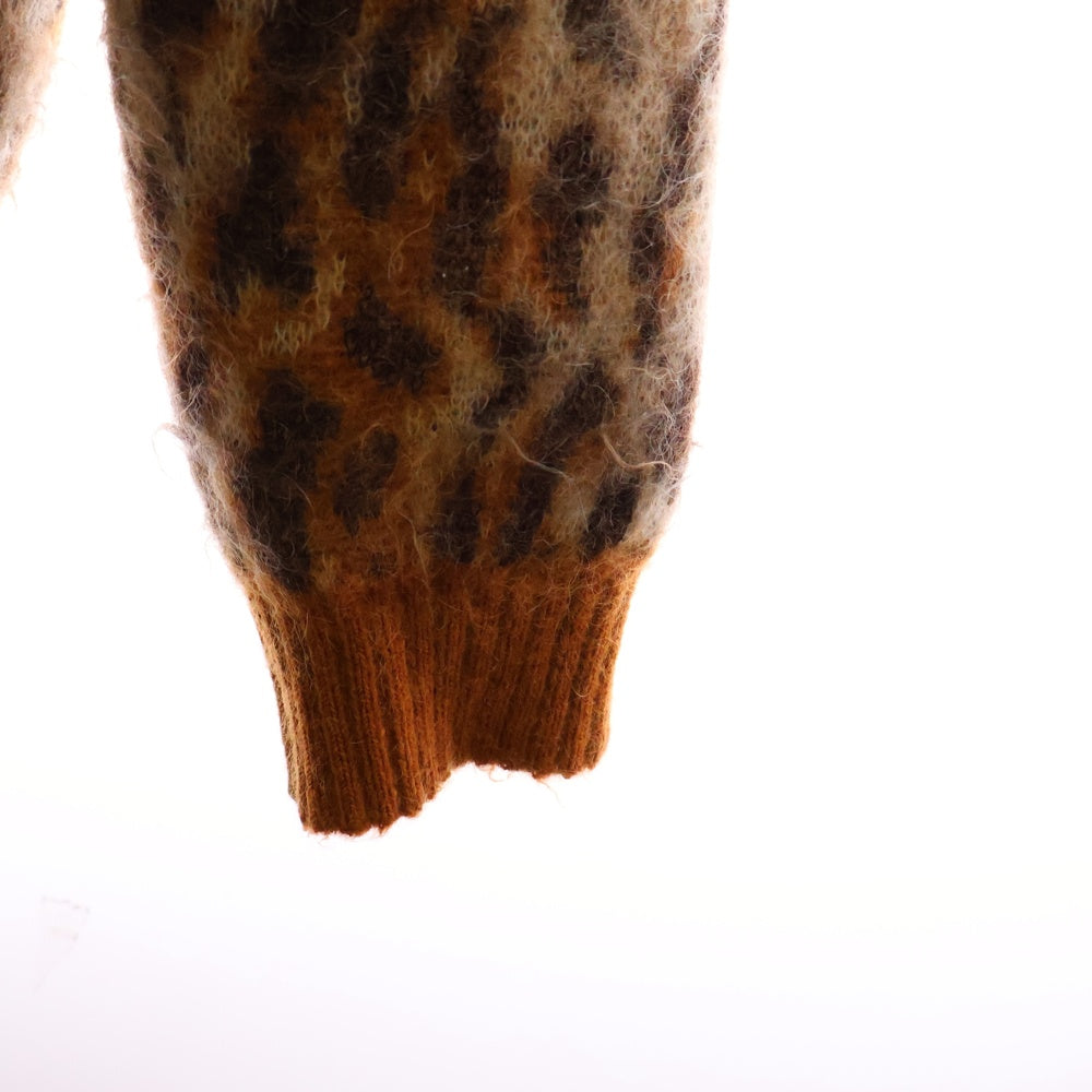 WACKO MARIA(ワコマリア) 22AW LEOPARD MOHAIR CARDIGAN TYPE-2 レオパード総柄 モヘヤ混 ニット カーディガン ブラウン 22FW-WMK-KN13