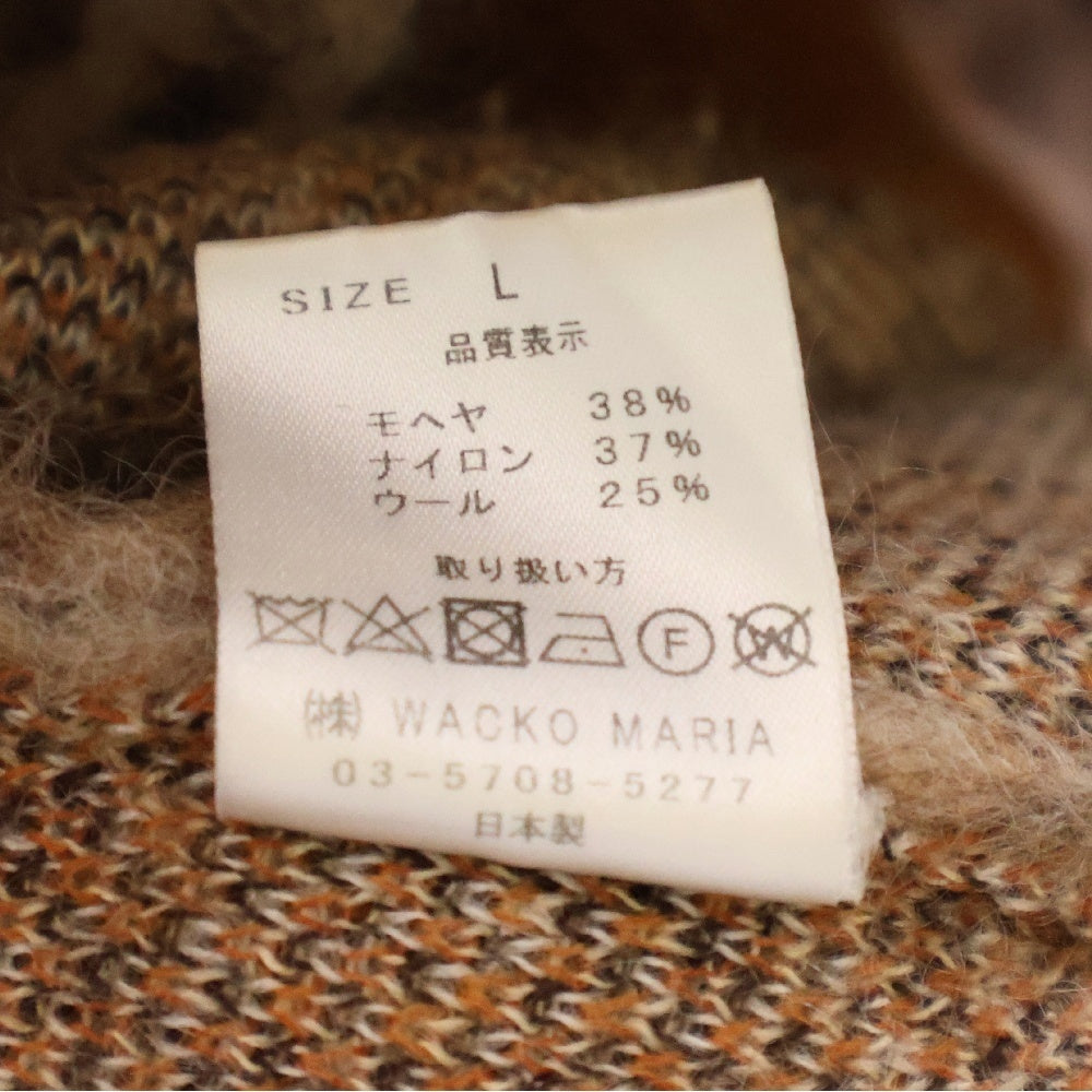 WACKO MARIA(ワコマリア) 22AW LEOPARD MOHAIR CARDIGAN TYPE-2 レオパード総柄 モヘヤ混 ニット カーディガン ブラウン 22FW-WMK-KN13