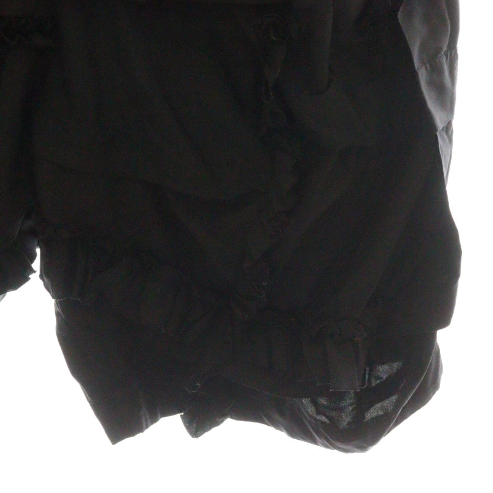 COMME des GARCONS(コムデギャルソン) 15AW AD2015 製品染め フリルデザイン クロップド ワイド サルエルパンツ ブラック レディース GP-P022