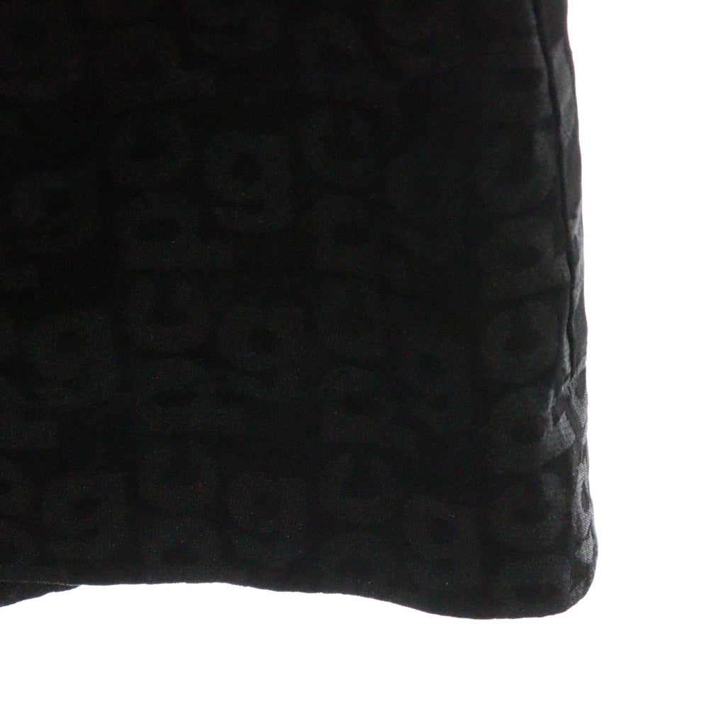COMME des GARCONS(コムデギャルソン) 20SS AD2019 ポリ縮絨 ロゴ総柄 オフショルダー ワンピース ブラック レディース GE-O032