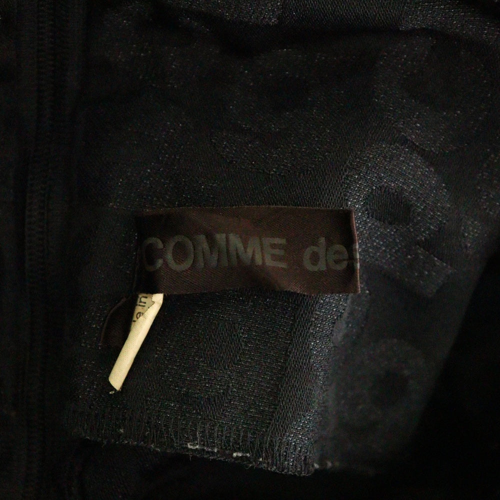 COMME des GARCONS(コムデギャルソン) 20SS AD2019 ポリ縮絨 ロゴ総柄 オフショルダー ワンピース ブラック レディース GE-O032