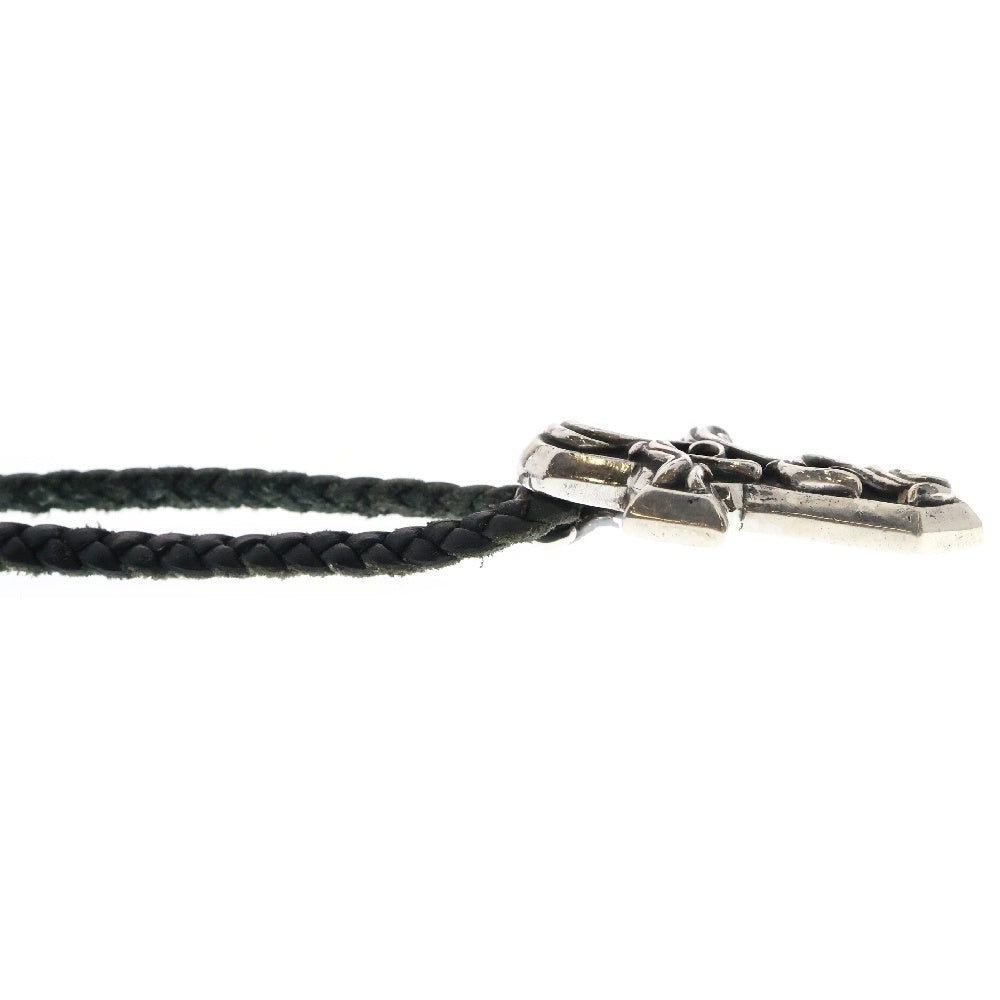 CHROME HEARTS(クロムハーツ) VULCAN CROSS SML バルカンクロス スモール レザーブレイド Wスクロール ペンダントトップ シルバー