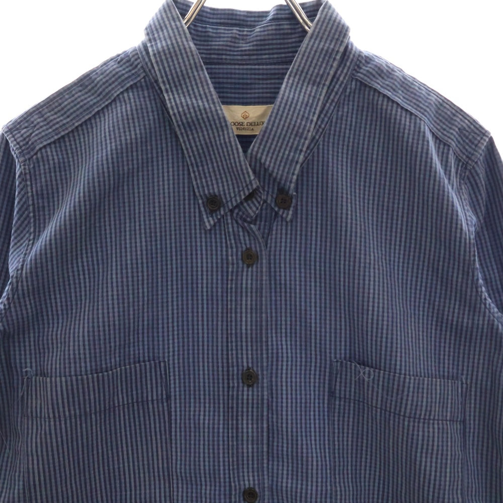GOLDEN GOOSE DELUXE BRAND(ゴールデングースデラックスブランド) ギンガムチェック ロングスリーブ 長袖 シャツ ブルー G15D043.A3