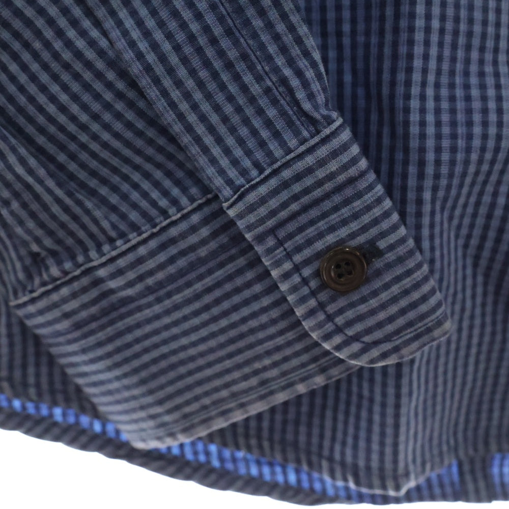 GOLDEN GOOSE DELUXE BRAND(ゴールデングースデラックスブランド) ギンガムチェック ロングスリーブ 長袖 シャツ ブルー G15D043.A3