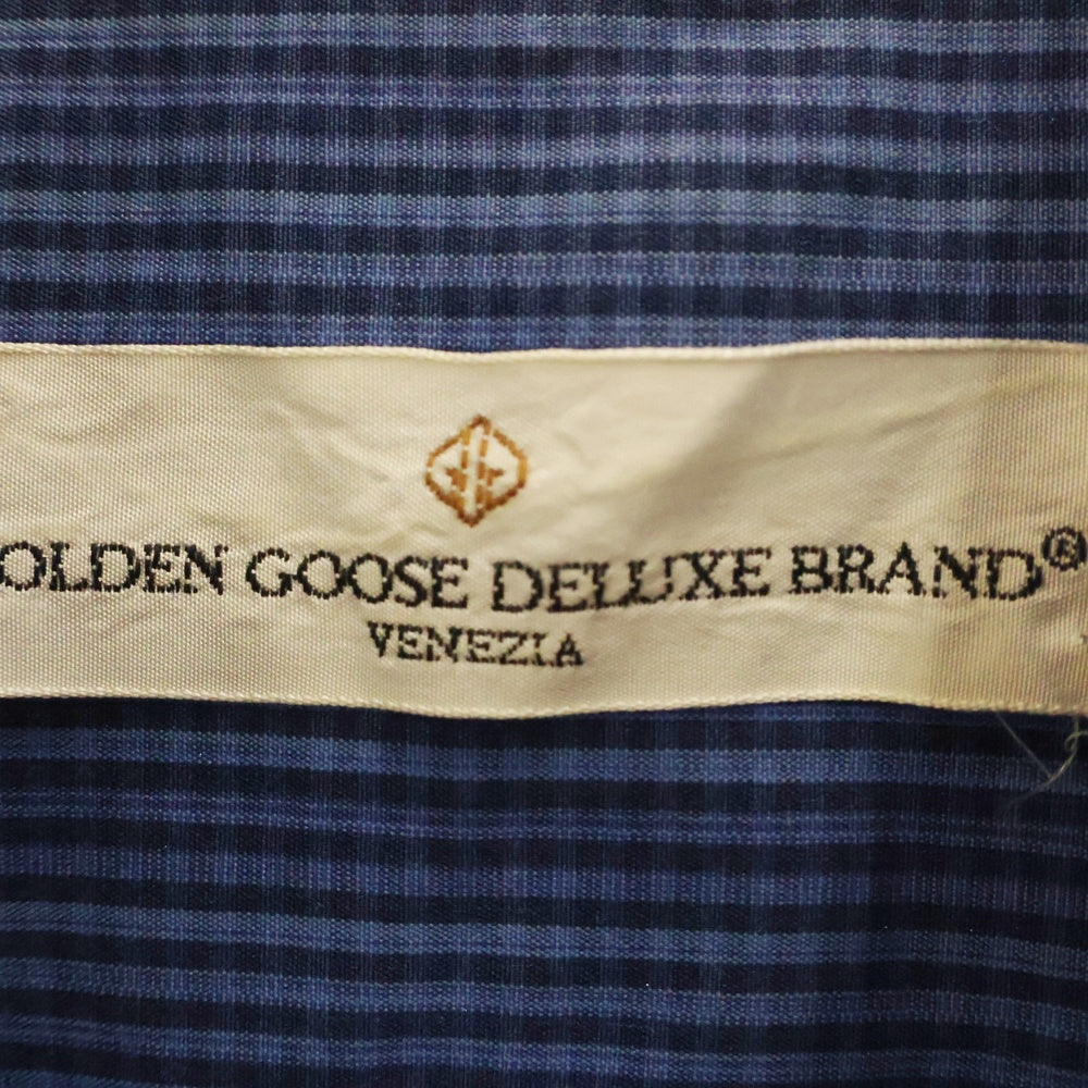 GOLDEN GOOSE DELUXE BRAND(ゴールデングースデラックスブランド) ギンガムチェック ロングスリーブ 長袖 シャツ ブルー G15D043.A3