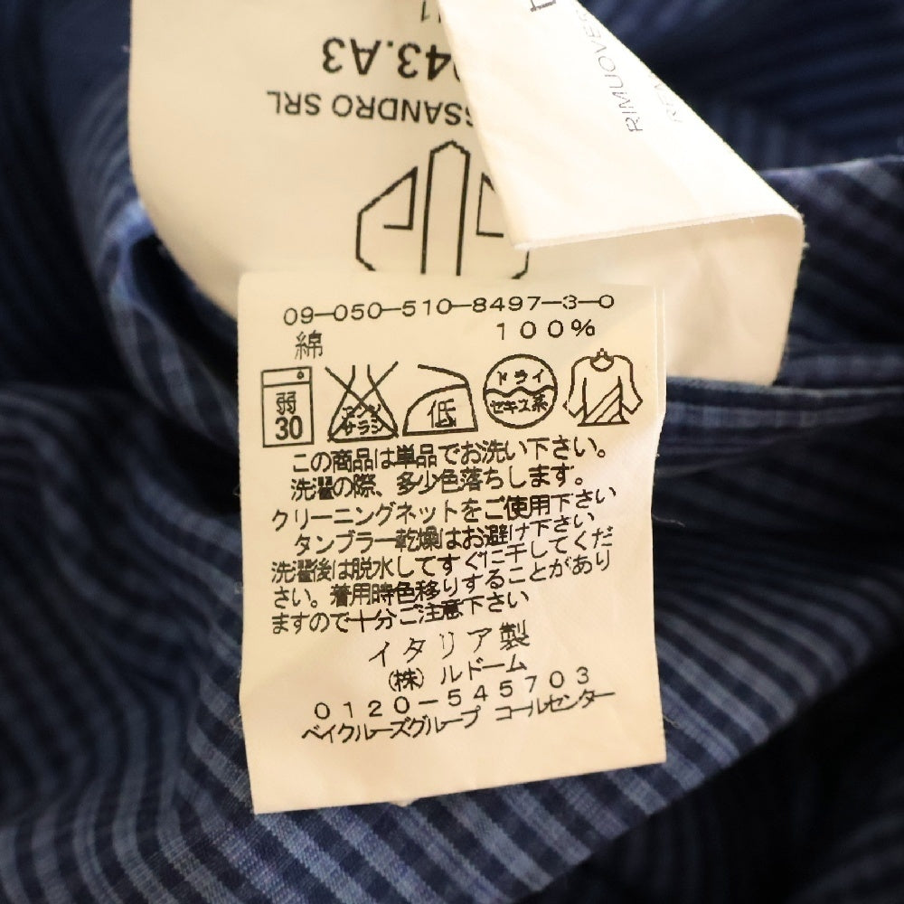 GOLDEN GOOSE DELUXE BRAND(ゴールデングースデラックスブランド) ギンガムチェック ロングスリーブ 長袖 シャツ ブルー G15D043.A3