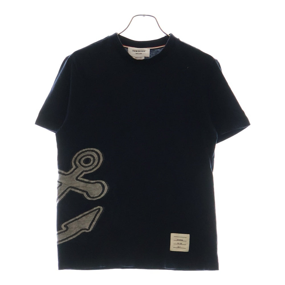 THOM BROWNE(トムブラウン) アンカーモチーフ クルーネック 半袖Tシャツ カットソー ネイビー MJS215A-J0072-415