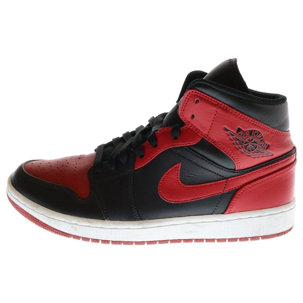 NIKE(ナイキ) AIR JORDAN 1 MID エアジョーダン ミッドカットスニーカー ブラック/レッド US9/27cm 554724-074