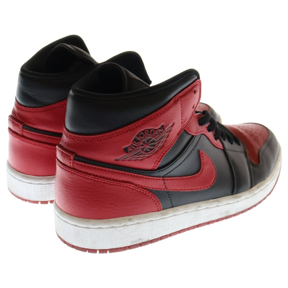 NIKE(ナイキ) AIR JORDAN 1 MID エアジョーダン ミッドカットスニーカー ブラック/レッド US9/27cm 554724-074