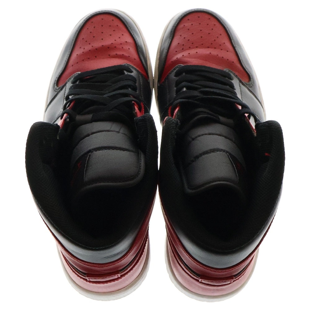 NIKE(ナイキ) AIR JORDAN 1 MID エアジョーダン ミッドカットスニーカー ブラック/レッド US9/27cm 554724-074