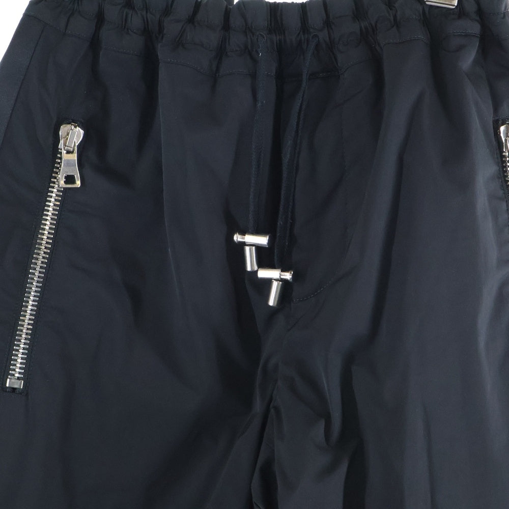 BALMAIN(バルマン) ドローコード 裾ジップ スリムフィット イージーパンツ ブラック W8H5204T474