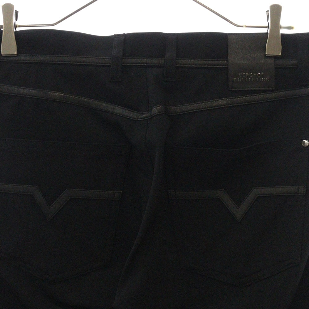 VERSACE COLLECTION(ヴェルサーチコレクション) ドローコード 裾ジップ スリムフィット イージーパンツ ブラック W8H5204T474