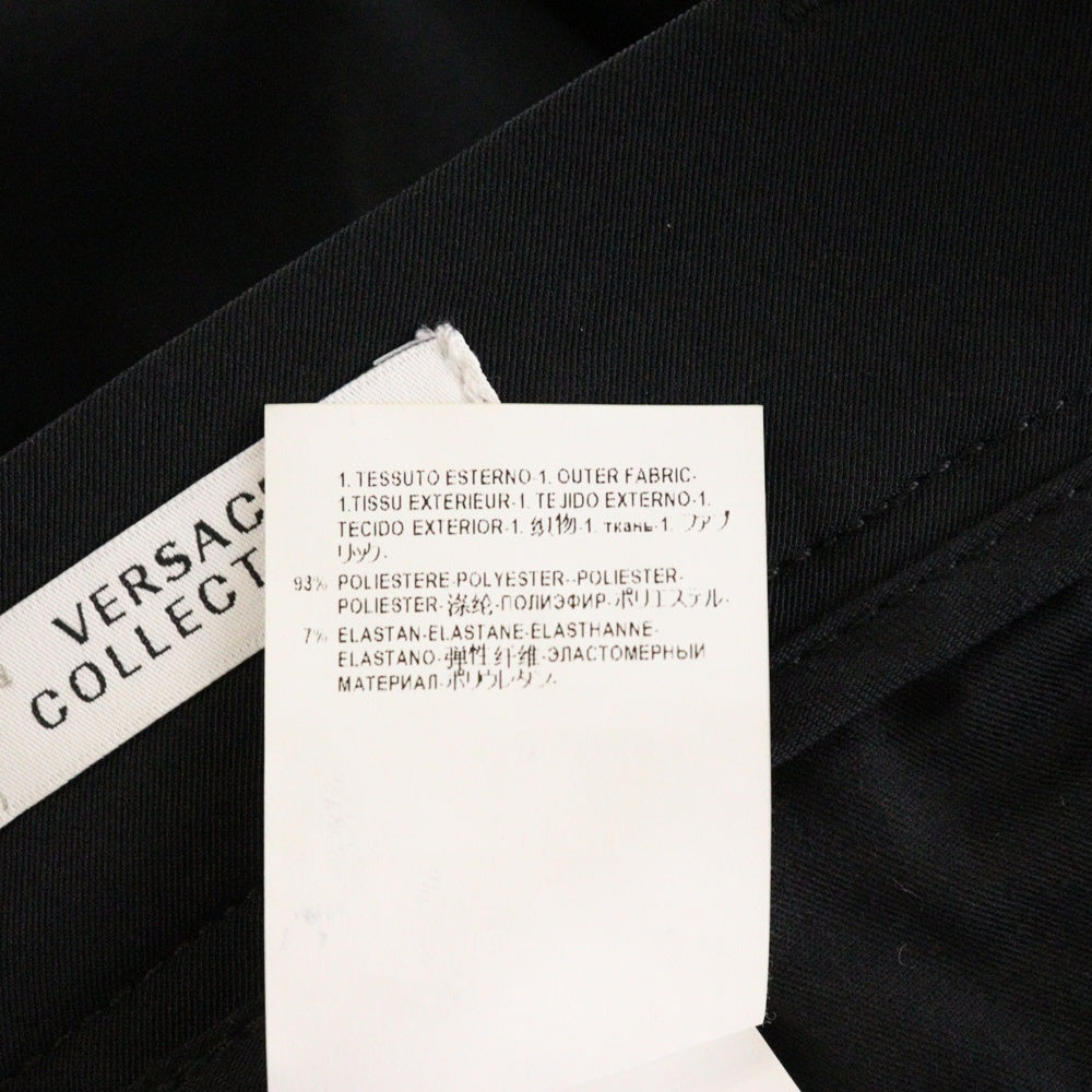 VERSACE COLLECTION(ヴェルサーチコレクション) ドローコード 裾ジップ スリムフィット イージーパンツ ブラック W8H5204T474