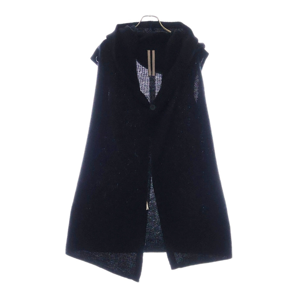 Rick Owens(リックオウエンス) 16AW フーデット ロング ノースリーブニットカーディガン ブラック W8H5204T474