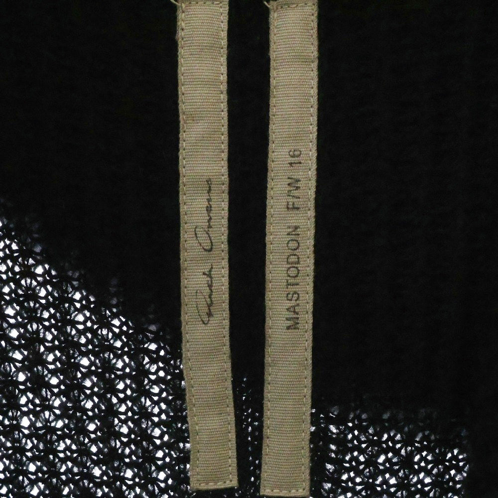 Rick Owens(リックオウエンス) 16AW フーデット ロング ノースリーブニットカーディガン ブラック W8H5204T474