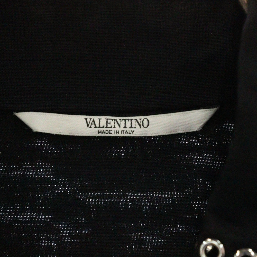 VALENTINO(ヴァレンチノ) 17SS アイレット装飾 モヘアウール ステンカラーコート ブラック MV0CA0L049F