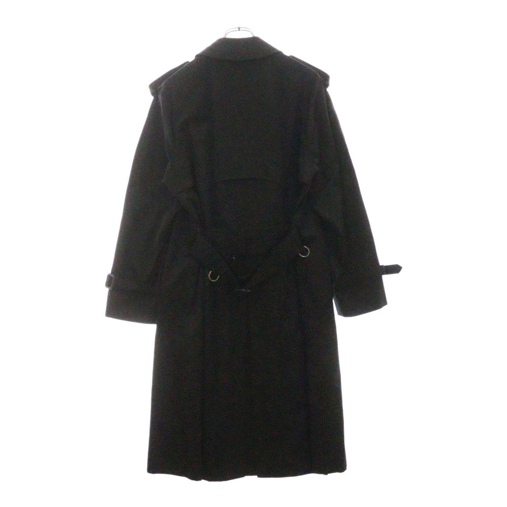 Aquascutum(アクアスキュータム) 裏地チェック総柄 コットンツイル トレンチ ロングコート ブラック A9252221-99