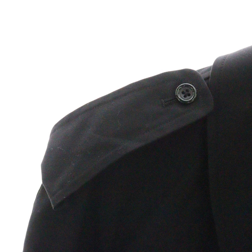 Aquascutum(アクアスキュータム) 裏地チェック総柄 コットンツイル トレンチ ロングコート ブラック A9252221-99