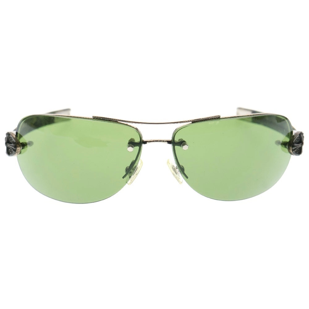 CHROME HEARTS(クロムハーツ) LITTLE CLASSIC OVAL リトルクラシックオーバル レザーテンプル サングラス 眼鏡 アイウェア グリーン