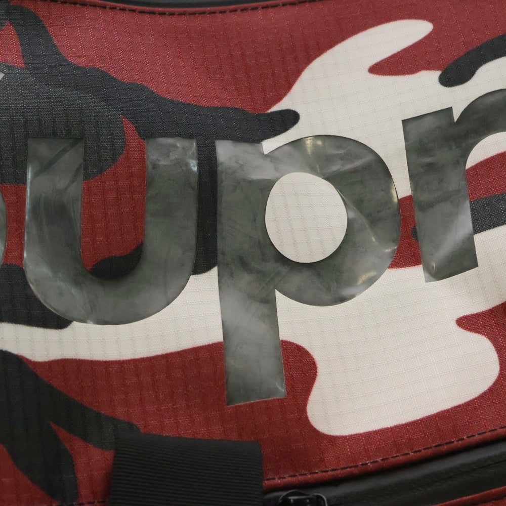 SUPREME(シュプリーム) 21SS Duffle Bag カモ柄 ボックスロゴ ダッフルバッグ ブラック/ホワイト/レッド